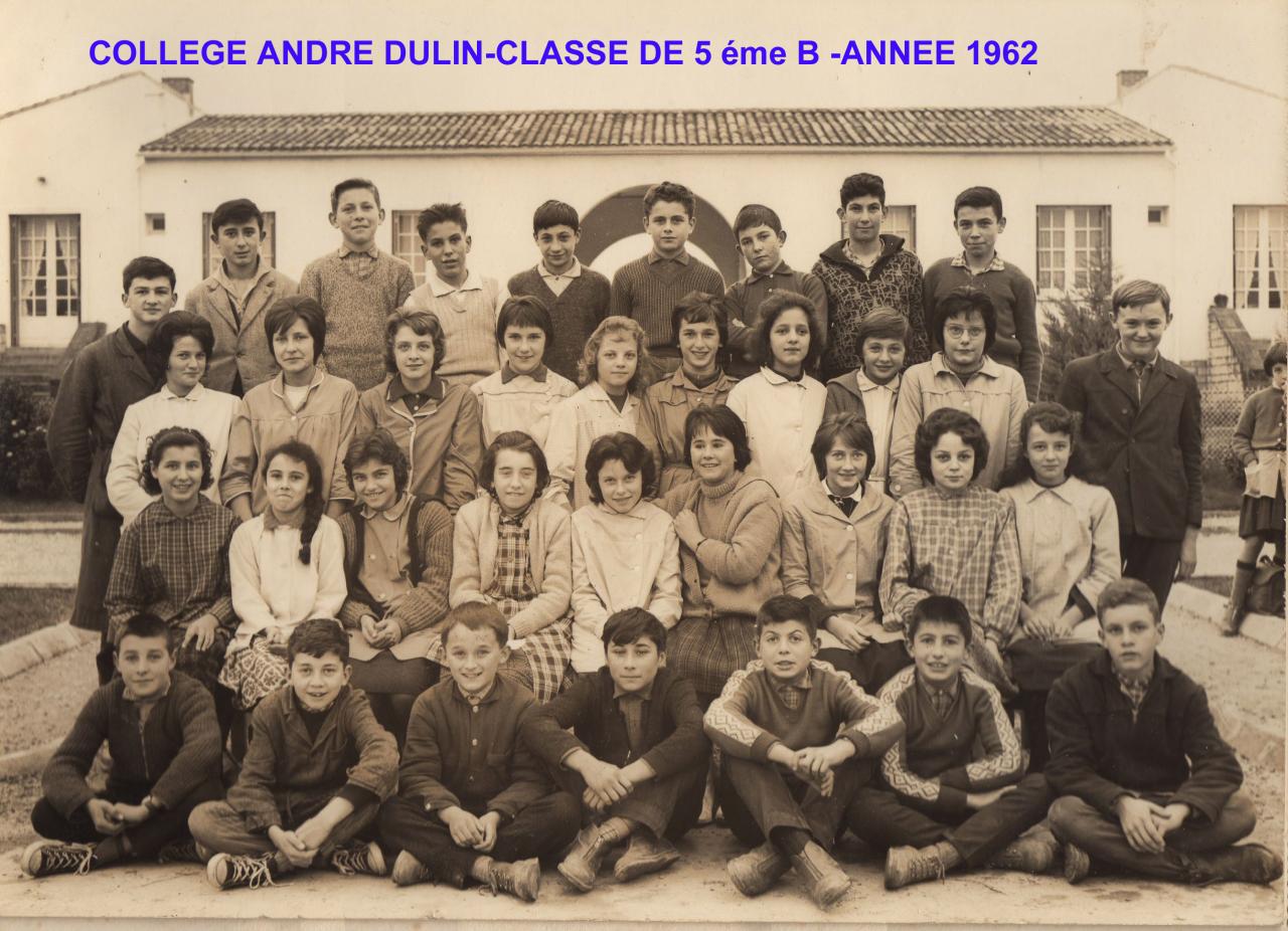 1 MOINET ANNETTE 5ème B Collège André Dulin-Aigrefeuille 1962