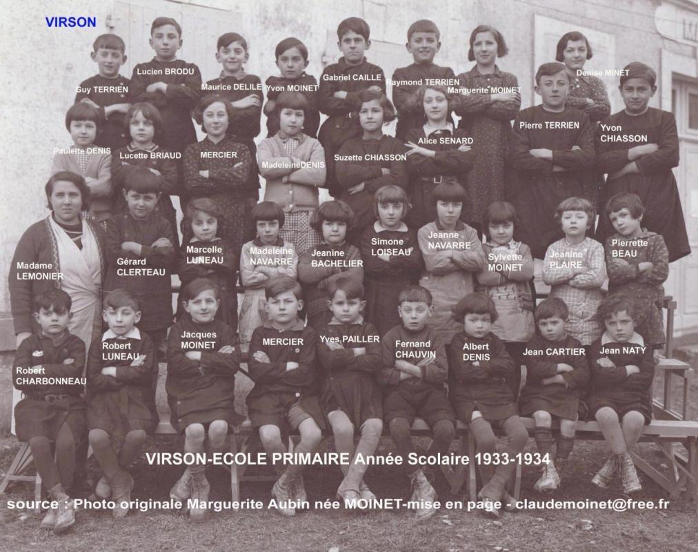 1933 1 virson ecole primaire annee scolaire 1933 1934
