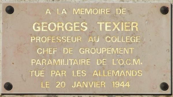 8 plaque commemorative en memoire du resistant georges texier chef du reseau ocm